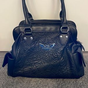 Killstar Webutant Handbag spiderweb bat purse black